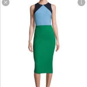 Diane Von Furstenberg Blue and Green Midi Dress